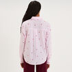 Chemise brod&eacute;e manches longues rose femme