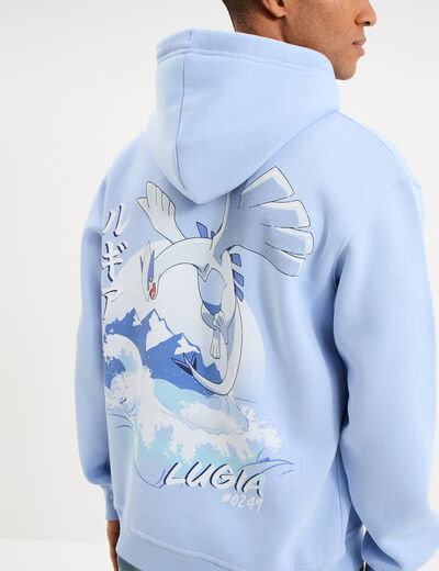 Sweat hoodie molleton 1 poche Pok&eacute;mon bleu homme