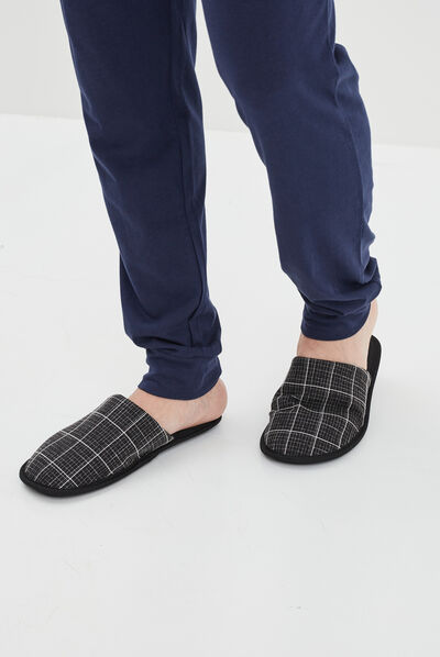 Chaussons mules noir homme