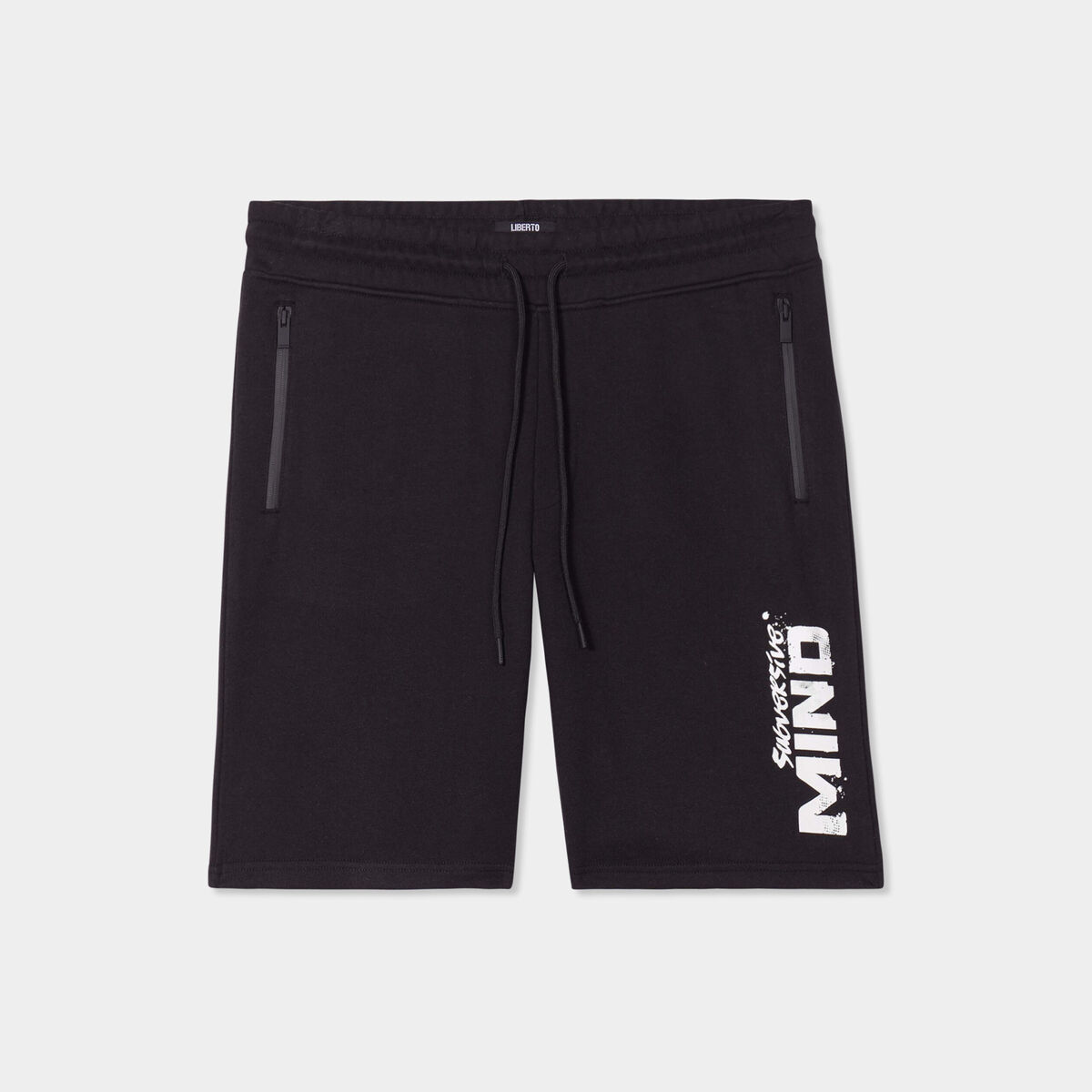 Short jogging droit avec poches zippées noir homme