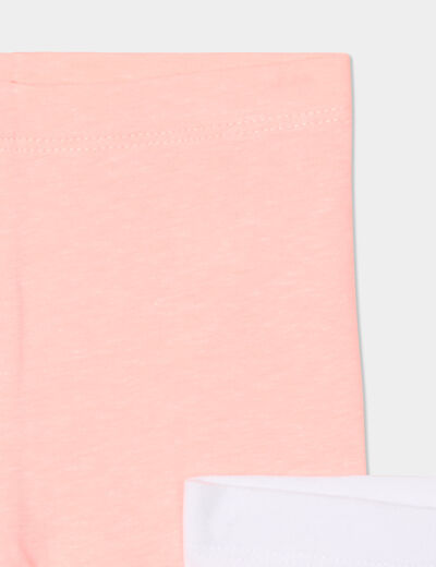 Lot 2 leggings corsaires blanc b&eacute;b&eacute; fille