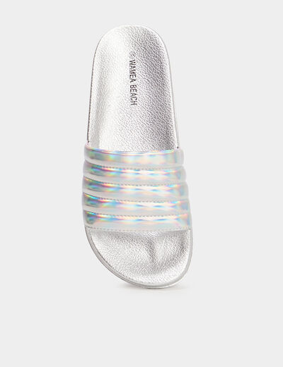 Claquettes métallisées Wamea Beach couleur argent femme