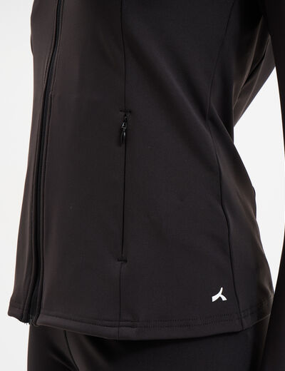 Veste de sport ajust&eacute;e avec fermeture noir femme