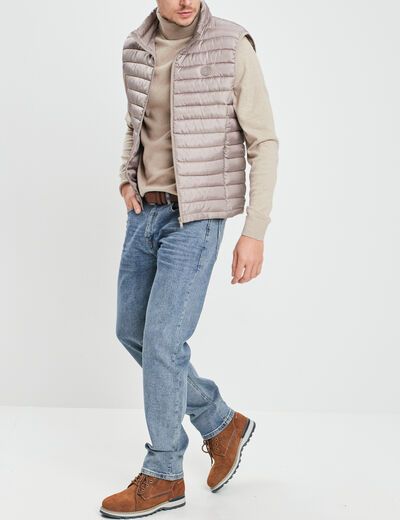 Pull avec col roul&eacute; sable homme