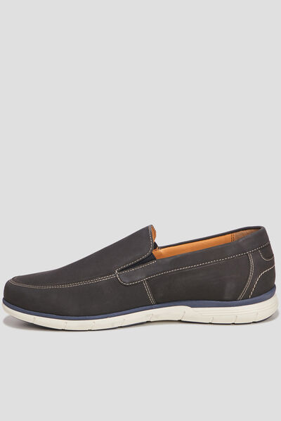 Loafers en cuir bleu marine homme