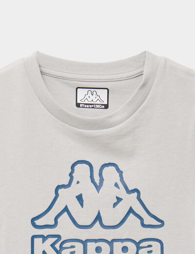 T-shirt manches courtes coton Kappa gris clair gar&ccedil;on