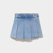 Jupe-short en jean avec plis coton denim double stone fille