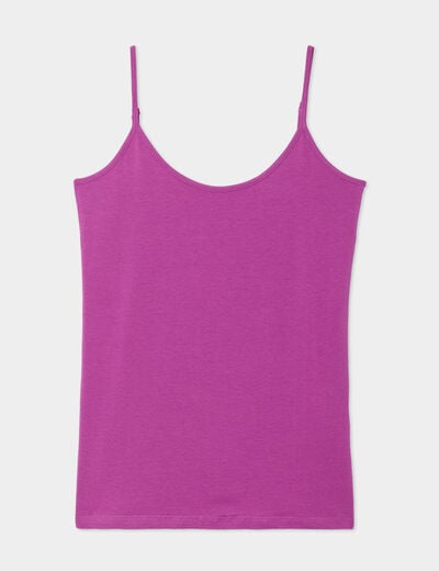 Débardeur coton bretelles réglables violet femme
