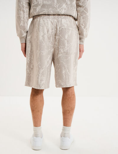 Short de jogging long coupe large gris clair homme