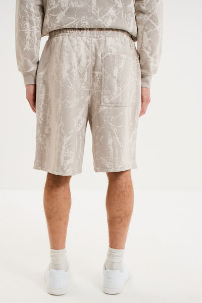 Short de jogging long coupe large gris clair homme
