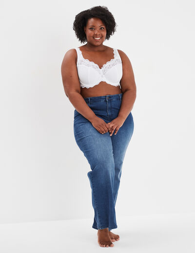 Soutien-gorge corbeille dentelle blanc femme grande taille
