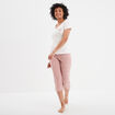 Ensemble pyjama corsaire 2 pièces blanc femme