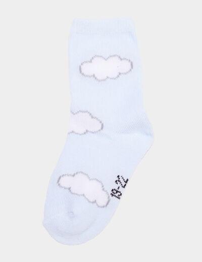 Lot de 5 paires chaussettes bleu ciel bébé garçon