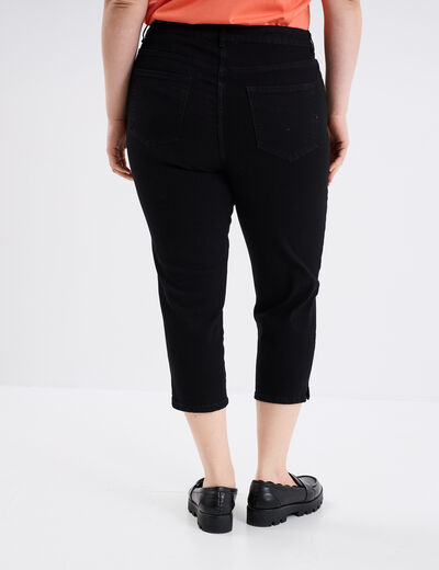 Pantalon corsaire skinny taille haute noir femme grande taille