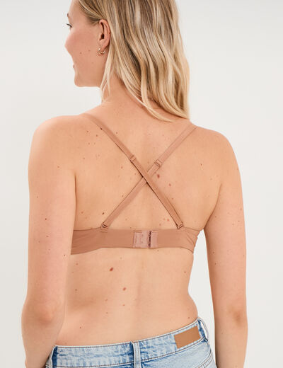 Soutien-gorge triangle bretelles fines vieux rose femme