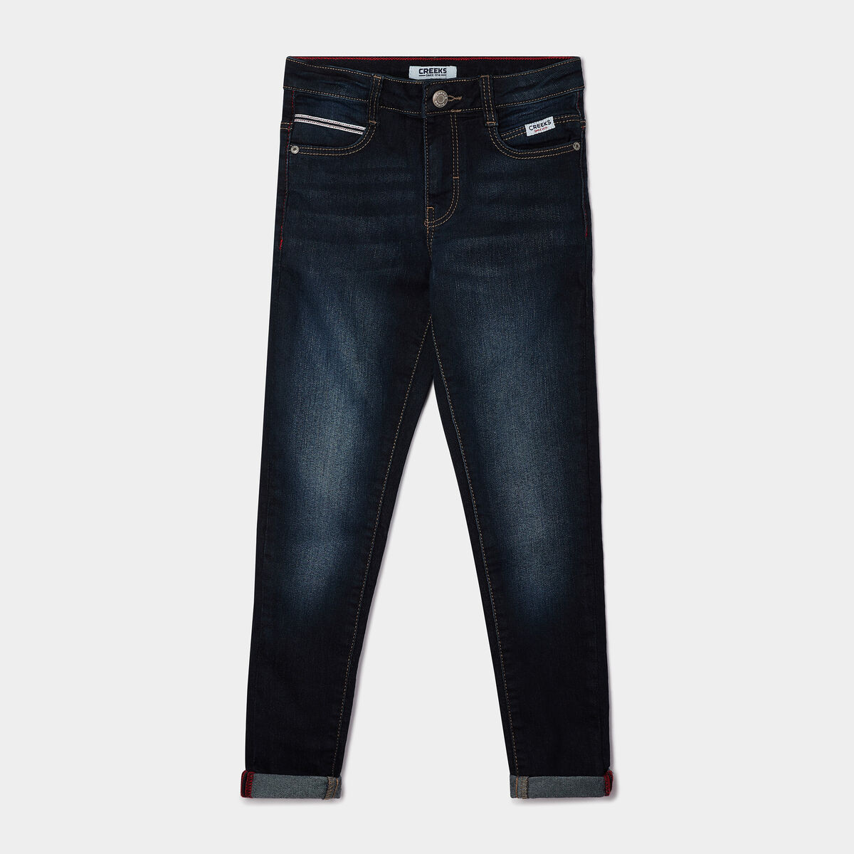 Jeans skinny taille ajustable Creeks denim brut garçon