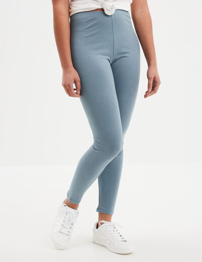 Legging long taille haute gris femme