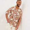 Chemise en coton manches courtes multicolore homme