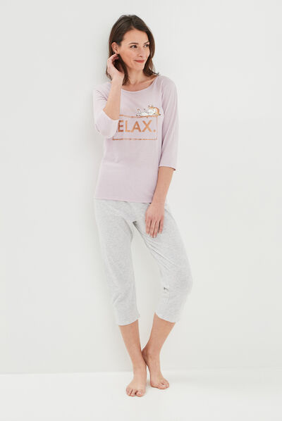 Ensemble pyjama 2 pièces parme femme