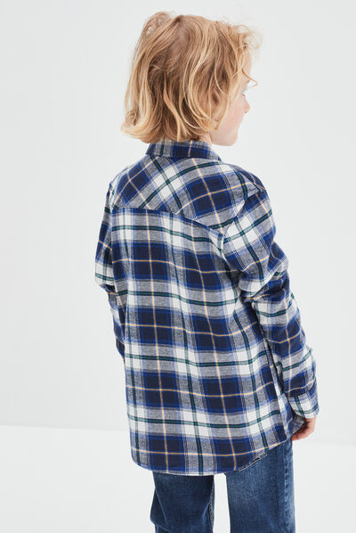 Chemise manches longues Creeks bleu marine garçon