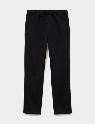 Pantalon chino droit confort noir homme