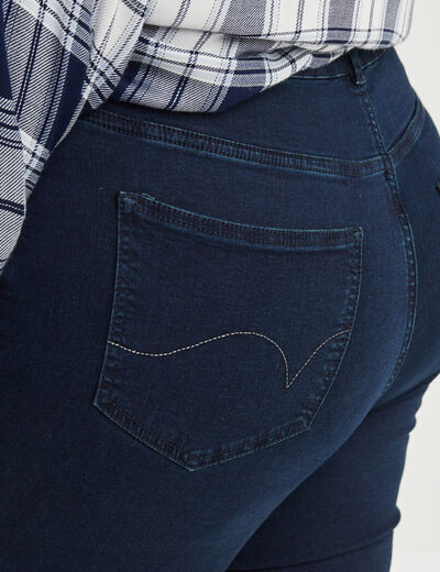 Jeans regular taille haute denim blue black femme grande taille
