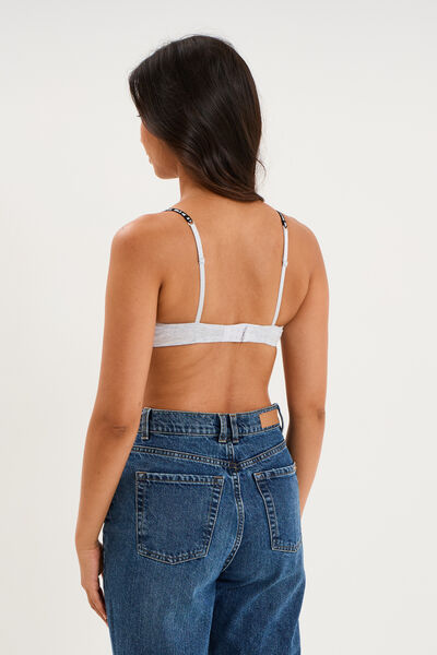 Soutien-gorge triangle padd&eacute; gris femme