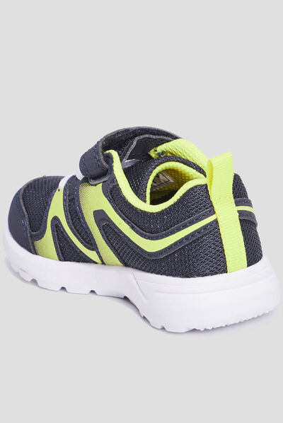 Baskets running à scratchs Rexited bleu marine bébé garçon