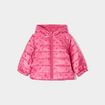 Doudoune oversize zippée à capuche vieux rose bébé fille