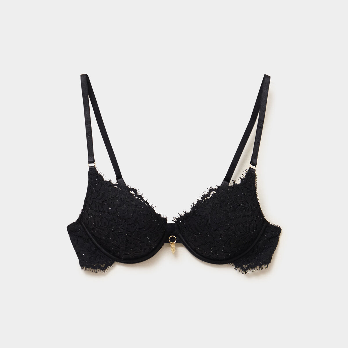 Soutien-gorge maxi push-up dentelle noir femme