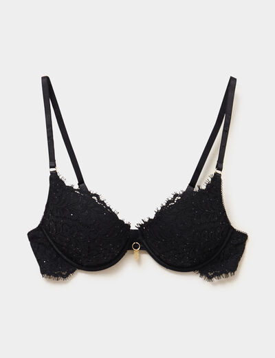 Soutien-gorge maxi push-up dentelle noir femme