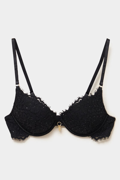 Soutien-gorge maxi push-up dentelle noir femme