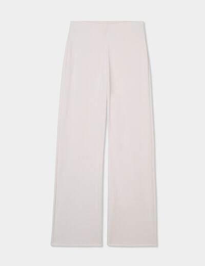 Pantalon large fluide gris clair femme