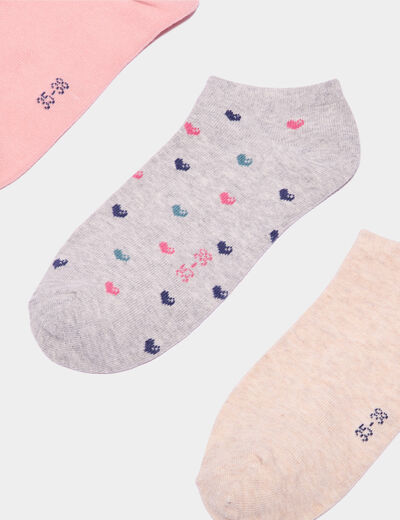 Lot 5 paires chaussettes invisibles multicolore femme