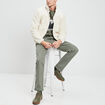 Veste polaire avec col montant ivoire homme