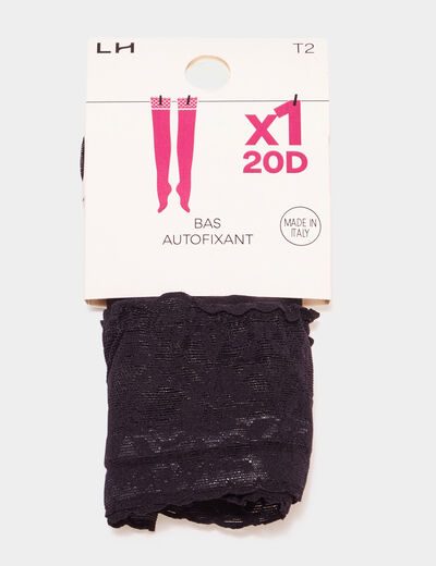 Bas autofixants 20D noir femme