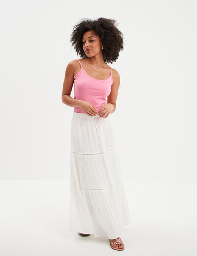 Débardeur coton bretelles réglables rose femme