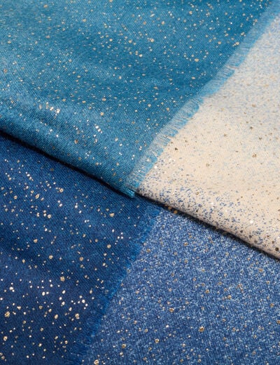 Foulard &agrave; paillettes bleu femme
