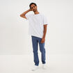 Pantalon chino droit stretch bleu gris homme