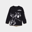 T-shirt manches longues coton Minecraft noir gar&ccedil;on