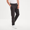 Pantalon chino droit stretch retroussé gris foncé homme