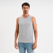 Débardeur col rond bretelles larges gris homme