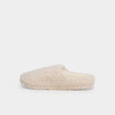 Chaussons mules effet bouclette sable femme