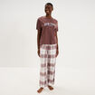 Ensemble pyjama pantalon t-shirt coton beige femme