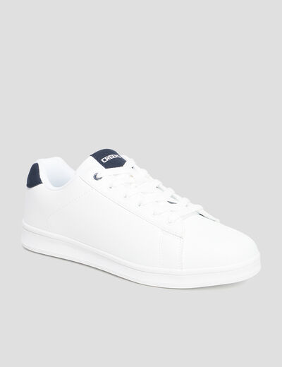Tennis basses &agrave; lacets blanc homme