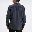 Chemise droite 2 poches manches longues bleu foncé homme
