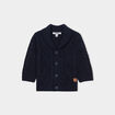 Gilet tricot col châle à torsades Creeks bleu marine bébé garçon