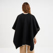Poncho avec liser&eacute;s contrast&eacute;s noir femme