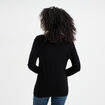 Pull col en V manches longues noir femme
