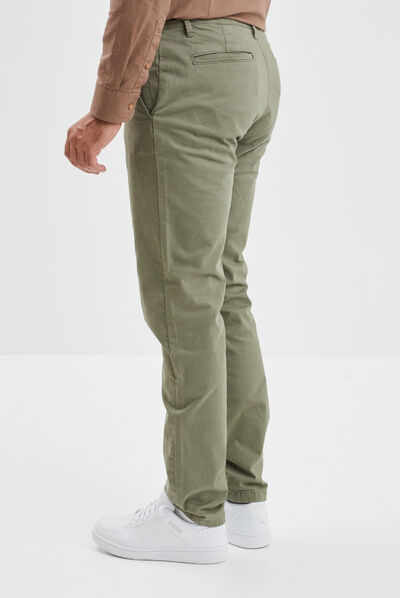 Pantalon chino vert kaki homme